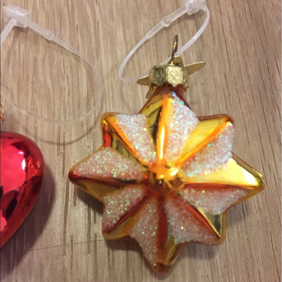 Heart and Snowflake Glass Ornaments - Picture 2 of 3